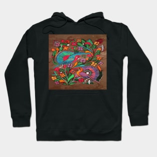 Mexican bird bark painting Hoodie